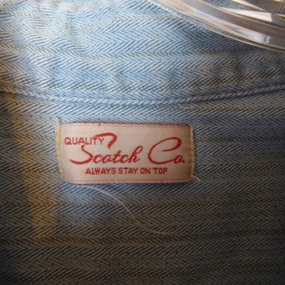 Scotch Center AMS Shirt Men's XL Blue Striped Button Down Long Sleeve Collared - Picture 4 of 10